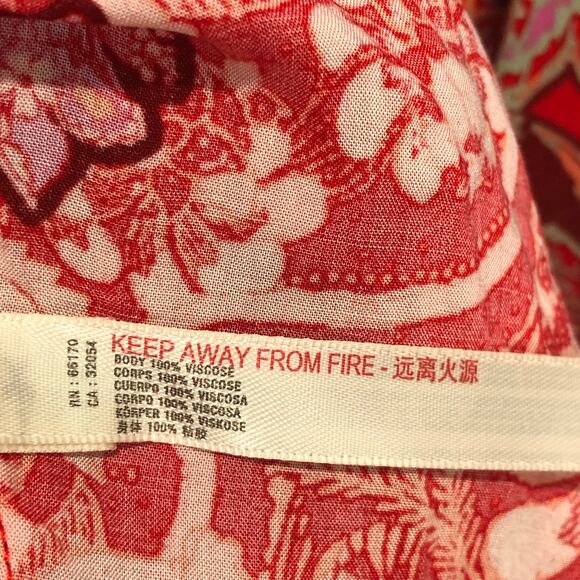 FP Intimately Forever Yours Smocked Slip Dress Red Floral Maxi Dress M - Picture 9 of 11